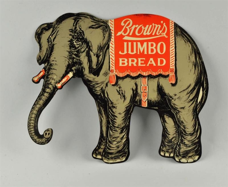 BROWNS JUMBO BREAD ELEPHANT TIN SIGN.            