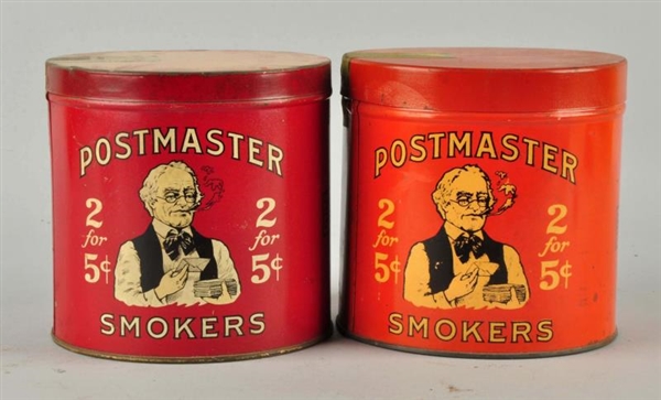 LOT OF 2: POSTMASTER SMOKERS TOBACCO TINS.       