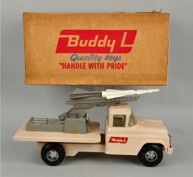 PRESSED STEEL BUDDY-L  MOBILE MISSILE LAUNCHER.   