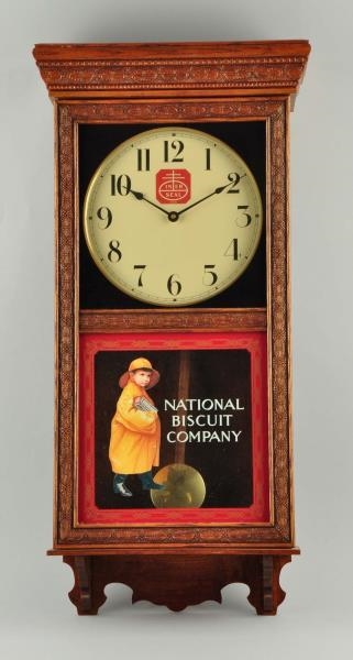 NATIONAL BISQUET COMPANY ADVERTISING CLOCK.       