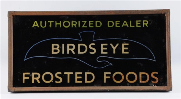 BIRDS EYE FROSTED FOODS REVERSE GLASS SIGN.      