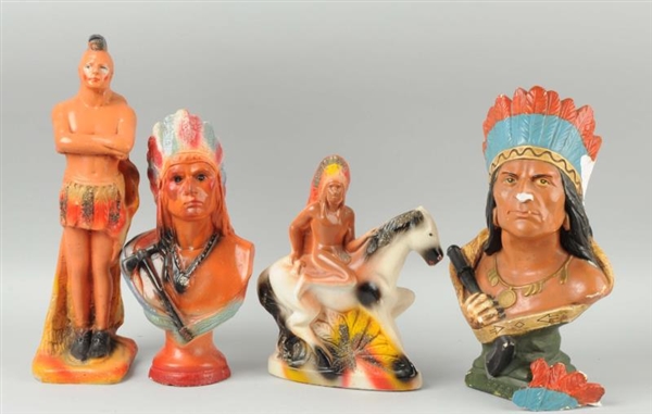 LOT OF 4: INDIAN CHALK FIGURES.                   