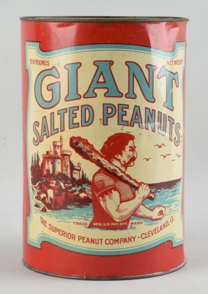 GIANT SALTED PEANUTS 10LB PEANUT CANISTER.        