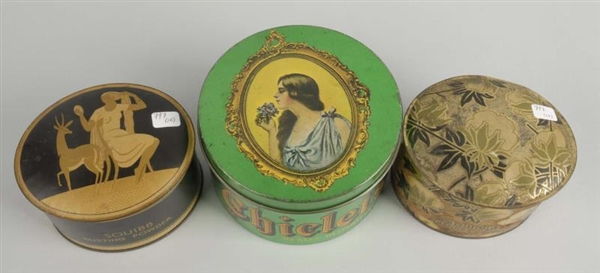 LOT OF 3: PRODUCT TINS.                           