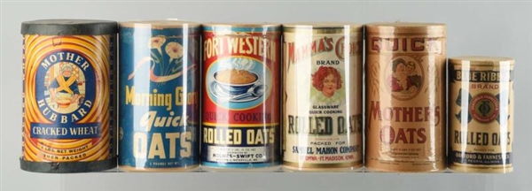 LOT OF 6: ASSORTED WHEAT & OAT CANISTERS.         
