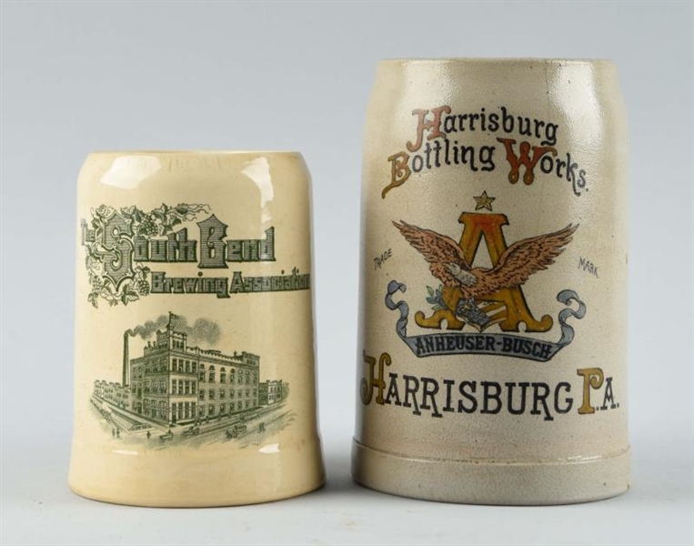 LOT OF 2: EARLY BEER MUGS.                        