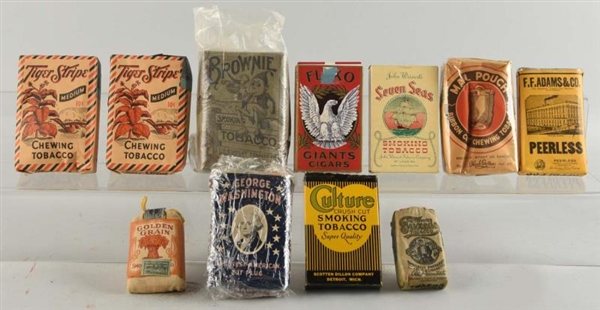 LOT OF 11: ASSORTED TOBACCO PACKS.                