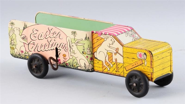 CORTLAND TIN LITHO WIND UP EASTER TRUCK.          