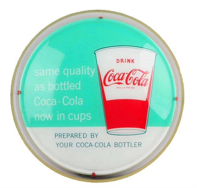 SUPER-RARE 1950’S COCA-COLA LIGHTED CUP WALL SIGN.