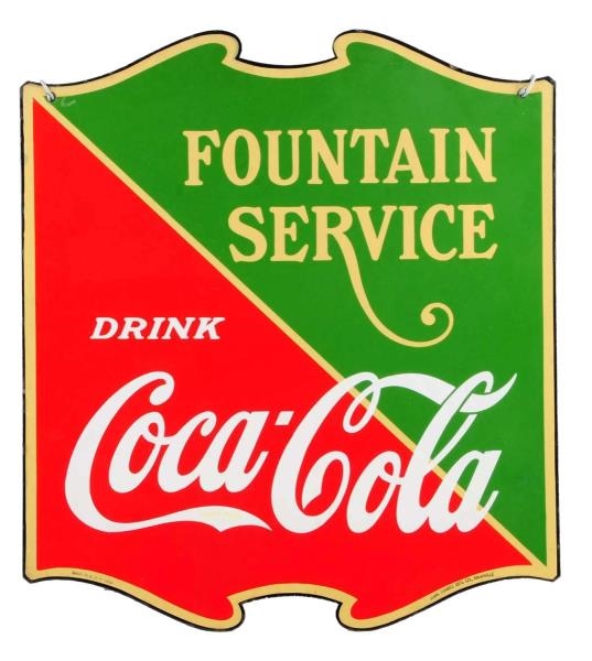 1936 COCA - COLA TWO SIDED PORCELAIN CUTOUT.      
