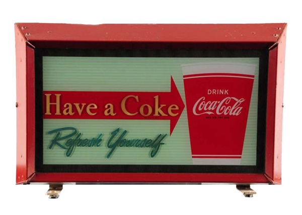 1950S COCA - COLA LIGHTED CUP SIGN.              