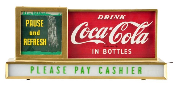 1950S COCA - COLA WATERFALL LIGHTED SIGN.        