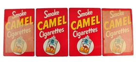 LOT OF 8: 1950S - 60S CAMEL CIGARETTE TIN SIGNS.