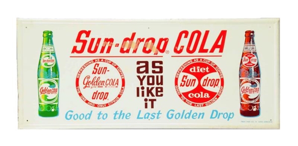 1950S - 60S GOLDEN COLA EMBOSSED TIN SIGN.      