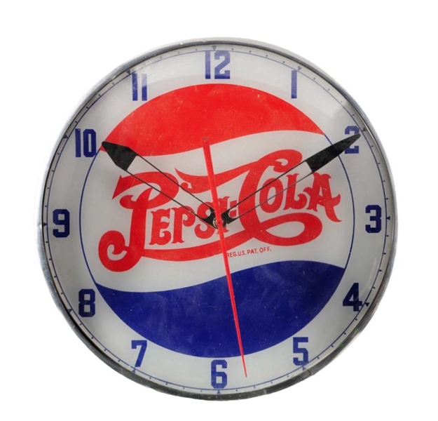 1940S PEPSI - COLA LIGHTED CLOCK.                