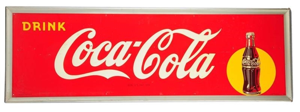 1940S SELF FRAMED TIN COCA - COLA SIGN.          