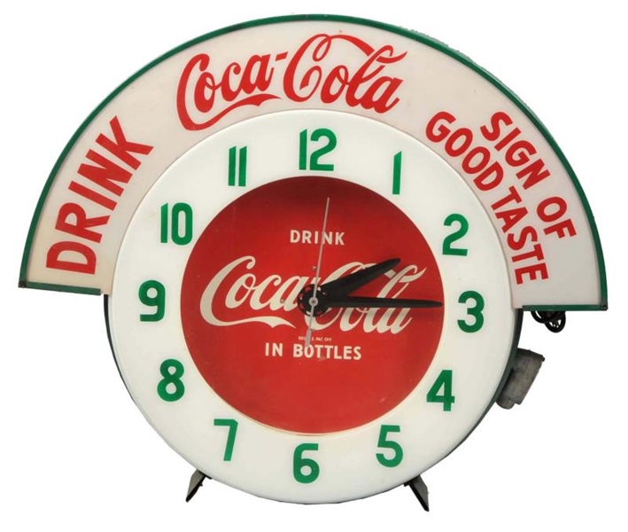 1940S - 50S COCA - COLA NEON OUTDOOR CLOCK.     