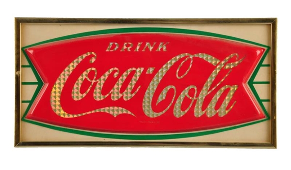 1960S COCA - COLA EMBOSSED PLASTIC SIGN.         