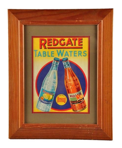 REDGATE TABLE WATERS EMBOSSED CARDBOARD SIGN.     