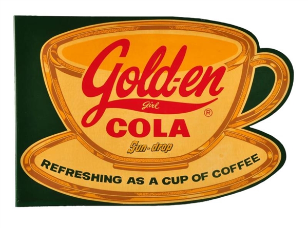 1940S - 1950S GOLDEN COLA TIN FLANGE.           