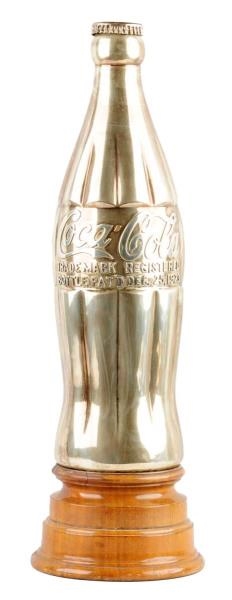 1930’S STERLING SILVER COCA - COLA DISPLAY BOTTLE.