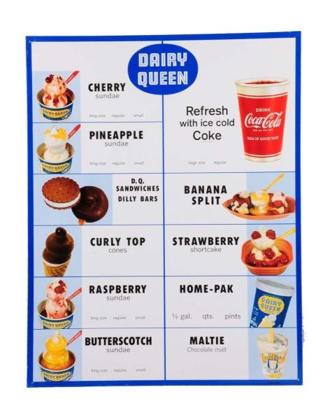 1960S DAIRY QUEEN TIN SIGN.                      