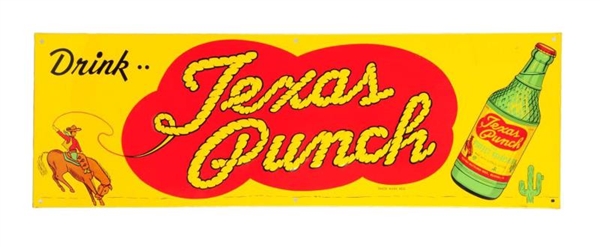 1950S TEXAS PUNCH EMBOSSED TIN SIGN.             