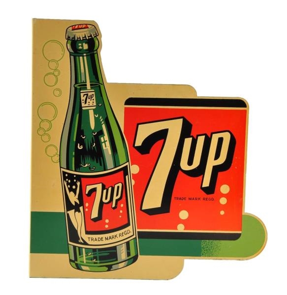 LATE 1940S 7-UP TIN FLANGE SIGN.                 