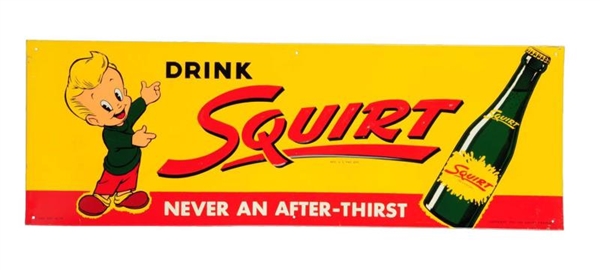 1951 SQUIRT EMBOSSED TIN SIGN.                    