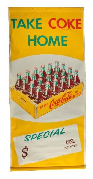 1950S COCA - COLA LARGE OUTDOOR CANVAS BANNER.   