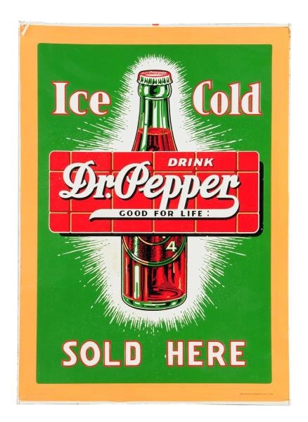 1938 DR PEPPER EMBOSSED TIN SIGN.                 