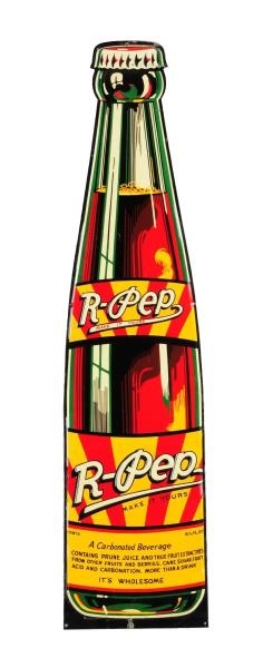 1940S - 50S R - PEP EMBOSSED TIN CUTOUT BOTTLE. 