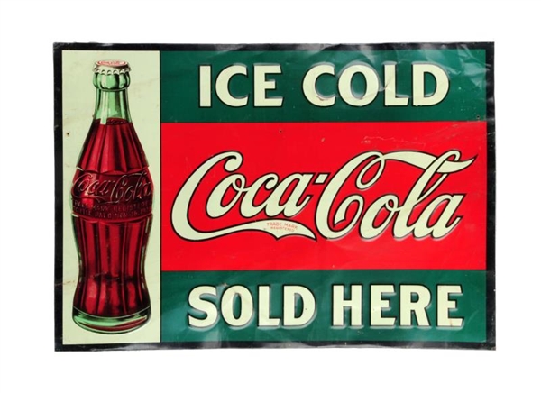 ICE COLD - COCA COLA SOLD HERE TIN SIGN           