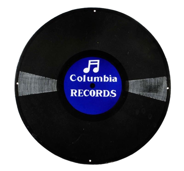 1980S - 90S COLUMBIA RECORDS PORCELAIN SIGN.    