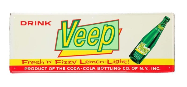 1960S VEEP TIN SIGN WITH BOTTLE.                 