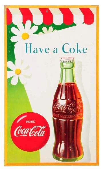 1950 TWO SIDED COCA - COLA CARDBOARD POSTER.      