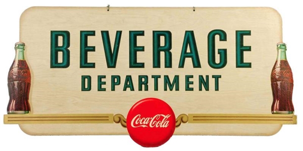 1947 TWO SIDED COCA - COLA BEVERAGE DEPT. CUTOUT. 