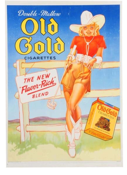 1940S OLD GOLD CARDBOARD POSTER.                 