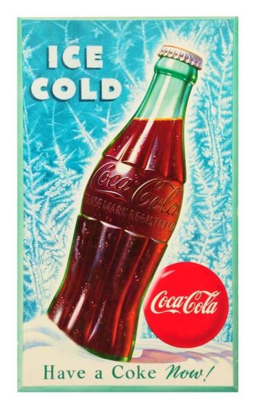 1951 TWO SIDED COCA - COLA CARDBOARD POSTER.      