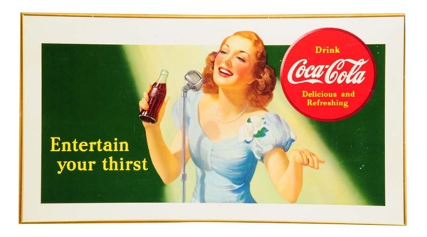 1941 COCA - COLA "ENTERTAIN YOUR THIRST" POSTER.  