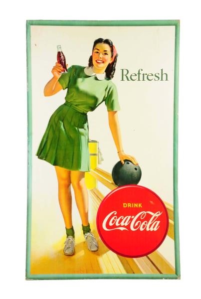 1947 COCA - COLA BOWLING GIRL LARGE POSTER.       