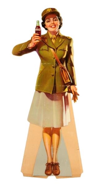 1943 COCA - COLA CARDBOARD CUTOUT SERVICEWOMAN.   