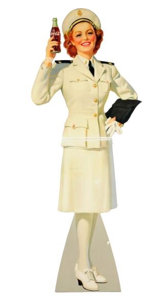 1943 COCA - COLA LARGE SERVICE GIRL CUTOUT.       