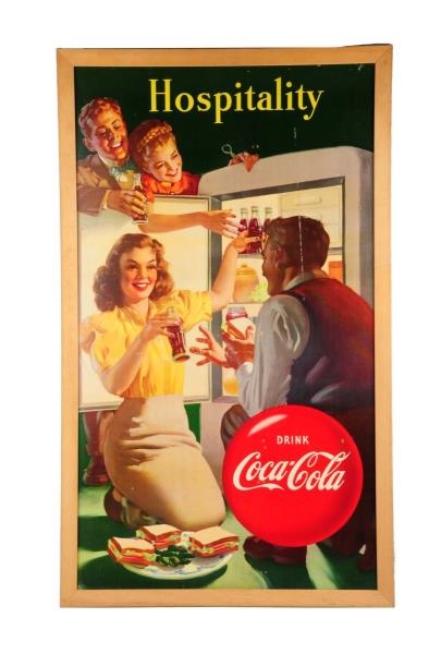 1940S COCA - COLA LARGE VERTICAL POSTER.         