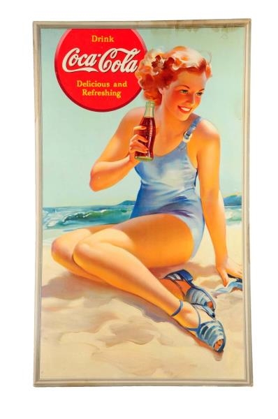 1940 LARGE COCA - COLA BATHING GIRL POSTER.       