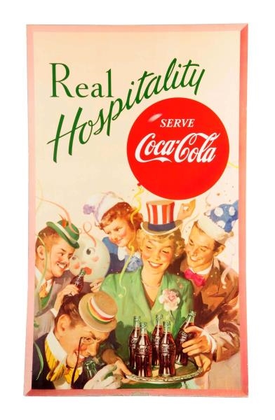1952 TWO-SIDED LARGE COCA - COLA POSTER.          