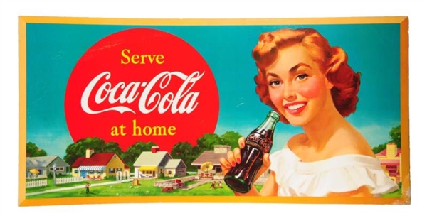 1952 BRIGHTLY COLORED LARGE COCA - COLA POSTER.   