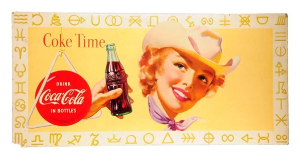 1955 COCA - COLA COWGIRL LARGE POSTER.            