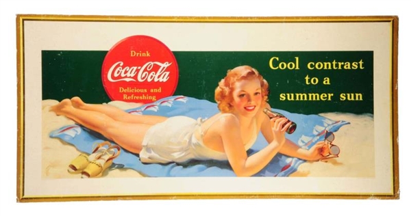 1941 COCA - COLA LARGE BATHING GIRL POSTER.       