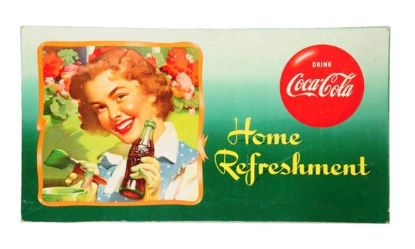 1950 COCA - COLA 2-SIDED CARDBOARD POSTER.        